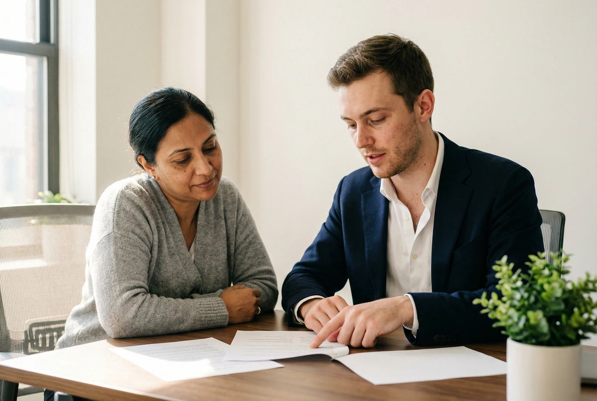 Individual reviewing personal insurance options